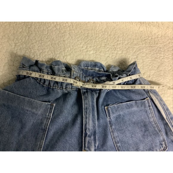 SOLD - ZARA BAGGY PAPERBAG JEANS | Slash Pockets | Size 6 - Picture 7 of 12